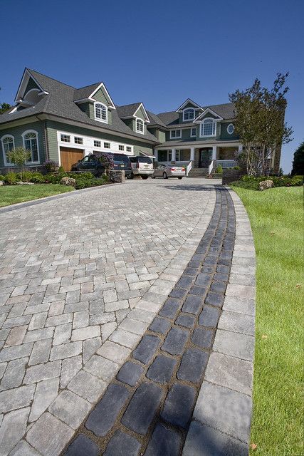 Brussels block driveway with | Unilock North America | Flickr Driveway Pavers Paving Ideas, Outdoor Paver Patio Ideas, Paver Driveway Ideas, Paver Base, Paver Patio Ideas, Paver Sealer, Paver Sand, Paver Edging, Paver Molds