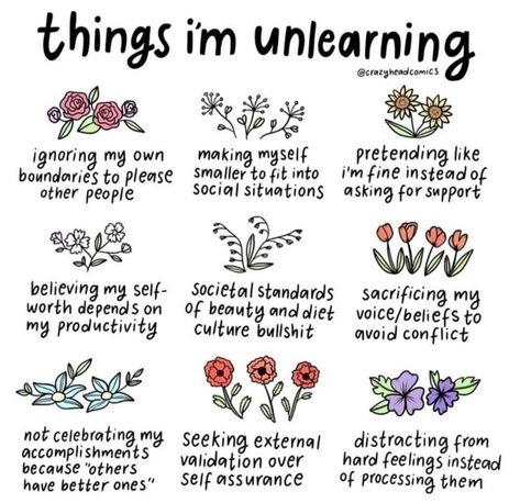 Unlearning is a process and... - Women Who Run With the Moon Things I’m Unlearning, Ways To Stay Healthy, Healing Words, Ignore Me, Mental Health Support, Mental And Emotional Health, Coping Skills, Self Love Quotes, Healing Journey