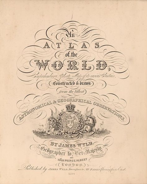 An Atlas of the World, Comprehending Separate Maps of its … | Flickr Diy Travelers Notebook, Vintage Stationary, Map Crafts, Diy Travel Journal, Old Letters, Typography Branding, Drawing Letters, Collage Background, Letter A Crafts