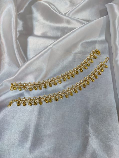 Kundan Anklets, Classy Jewelry, Fancy Jewellery, Anklets, Gold Plate, Gold