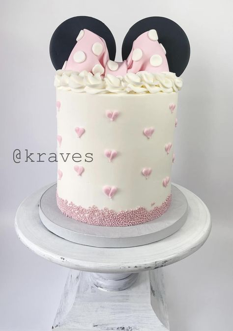 Pastel Mimi, Minnie Mouse Theme Cake, Pastel Minnie Mouse, Minnie Mouse Smash Cake, Baby Cake Design, Minnie Mouse Birthday Cake, Minnie Mouse Theme Party, Minnie Mouse First Birthday, Minnie Mouse Birthday Decorations