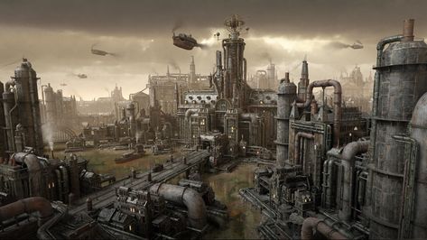 Desktop Background Images, Diesel Punk, Rpg Map, 3d Assets, Desktop Wallpapers, Architectural Inspiration, Video Game Art, Dieselpunk, Beautiful Architecture