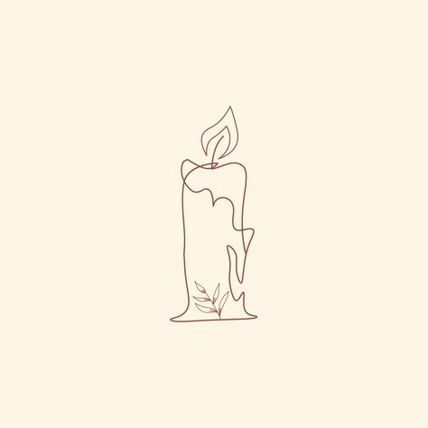 Candle Tattoo Minimalist, Candle Line Drawing, Candle Tattoo Ideas, Candle Light Tattoo, Small Candle Tattoo, Candle Line Art, Drawing Candles, Light Tattoos, Tattoo Candle