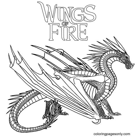 Wings of Fire Icewing Dragon Coloring Page - Bring the icy world of Pyrrhia to life with this free printable coloring page featuring an Icewing dragon! Perfect for kids of all ages, this coloring page is a fun way to relax and let your creativity…#Dragon_Wings_Of_Fire #Wings_Of_Fire_Coloring_Pages #Fire_Coloring_Pages #Wings_Coloring_Pages Wings Of Fire Icewing, Wings Of Fire Coloring Pages, Wings Coloring Pages, Fire Coloring Pages, Dragon Coloring, Legendary Dragons, Wings Of Fire Dragons, Fire Breathing Dragon, Dragon Coloring Page