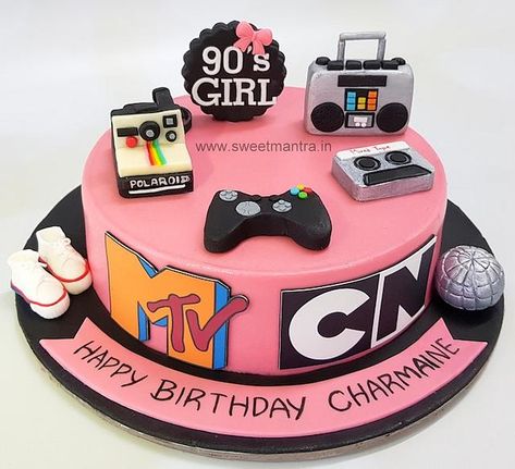 90s 30th Birthday Cake, 1990s Birthday Cake, 90s Birthday Cake Ideas, 90s Cake Birthday, 90s Party Cake, 90s Theme Cake Ideas, 30th Birthday Cake Men, Cake For 30th Birthday For Her, 90s Theme Birthday Cake