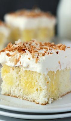 Triple Coconut Poke Cake Coconut Poke Cake, Beyond Frosting, Coconut Poke Cakes, Chocolate Poke Cake, I'm Fat, Potluck Desserts, Coconut Pudding, Poke Cake Recipes, Coconut Custard