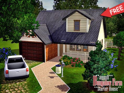 Suburban House Plans, Small Suburban House, Build House Ideas, Sims 3 Ideas, Sims 3 Houses, Sims4 House, Starter House, Cute Homes, Sims House Ideas