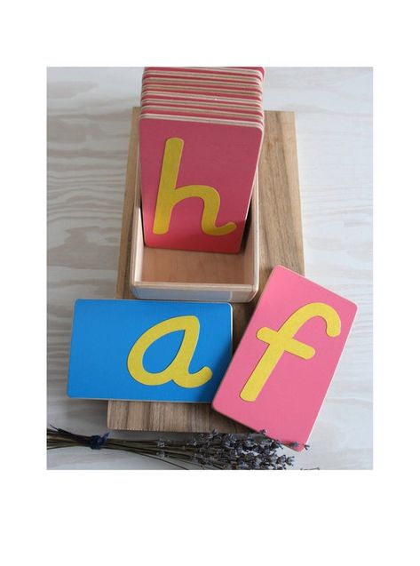 Montessori Language Material :With the property of the sandpaper, the child feels the shape of the letters. This prepares the child to write.  This set is also used to introduce the child the letter sound. What's Included:- wooden box for holding the sandpaper letters;- wooden cards with the letters from A to ZAge: 3+Dimensions: 10 x 16 cm (3.9 x 6.3 ")Handmade.Only eco materials: water-based dyes, Baltic birch plywood, sandpaper.❤ Welcome to our shop, we have a lot of quality Wooden toys & Sandpaper Letters, Montessori Language, Letter Sound, Montessori School, Wooden Cards, School Class, Word Study, Montessori Materials, Homeschool Preschool