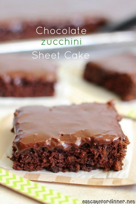 Chocolate Zucchini Sheet Cake Zucchini Sheet Cake Recipe, Chocolate Zucchini Cake Recipe, Chocolate Zucchini Brownies, Lunch Lady Brownies, Zucchini Cakes Recipe, Zucchini Brownies, Chocolate Zucchini Cake, Chocolate Sheet Cake, Torte Cupcake