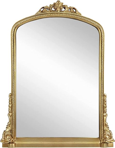 Anthropologie Mirror, French Style Mirrors, Arch Wall Mirror, Antique Gold Mirror, Oval Mirror Bathroom, Baroque Mirror, Vintage Fireplace, Traditional Wall Decor, Mantel Mirrors