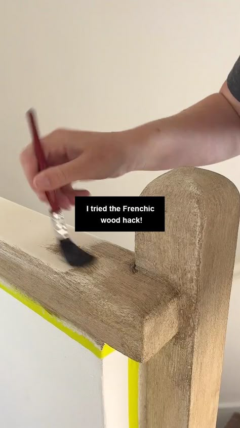 Create a faux wood look with this dynamic product duo. 🤩 That's right! Our infamous paint hack isn't just for lightening and reviving… | Instagram Frenchic Paint Wood Effect, Wood Beams In Kitchen, Wood Painting Techniques, Faux Wood Paint, Front Room Decor, Frenchic Paint, Fake Wood, Revamp Furniture, Faux Wood Beams