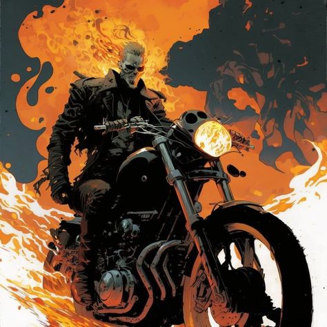 Ghost Raider, Ghost Rider Pictures, Ghost Rider Wallpaper, Spirit Of Vengeance, Мотоциклы Cafe Racers, Marvel Characters Art, Marvel Artwork, Superhero Wallpaper, Marvel Comics Art