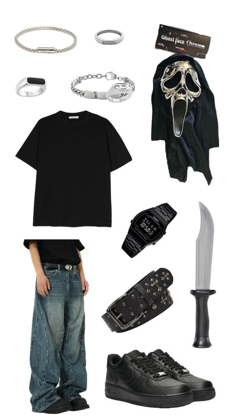 #ghostface #killer #Scream #outfit #Grunge Ghost Face Outfit, Scream Outfits, Outfit Grunge, Me And Bae, Ghost Face, Kawaii Fashion Outfits, Tomboy Outfits, Ghost Faces, Swag Outfits