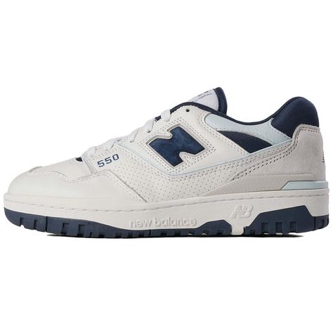 AVAILABLE NOW ONLINE JUST £64.99 👟 New Balance 550 Navy 🛍️LINK IN BIO TO SHOP NOW BEFORE ITS GONE! #NewBalance #SneakerGame #FreshKicks #nb550 Burlington Socks, New Balance 550 White, Randolph Sunglasses, Basketball Courts, Fila Vintage, Levis Vintage Clothing, Contrasting Colours, Jordan 2, Coast To Coast