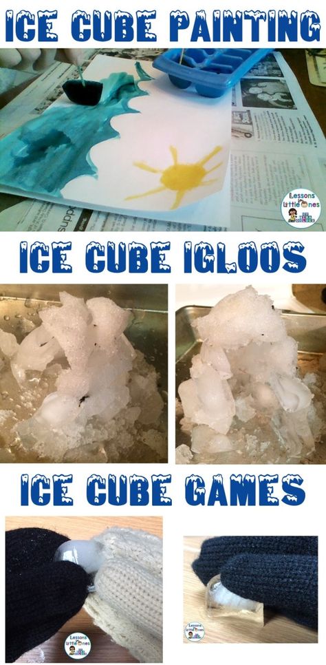 Activities With Ice, Cube Painting, Ice Cube Painting, Letter I Activities, Painting Ice, Winter Lesson Plan, Ice Games, O Block, January Classroom