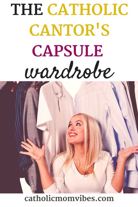 All the essentials you need to dress for every Sunday of the year as a Catholic Cantor. #cantor #music #church #worship #lead #sing #wardrobe #capsule Catholic Church Outfit, Catholic Marriage, Wardrobe For Women, Church Dresses For Women, Church Worship, Church Choir, Catholic Women, Church Music, Wardrobe Capsule