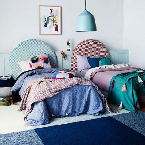 HEADBOARD IDEAS FOR KIDS' BEDS - Kids Interiors Upholstered Bedhead, Big Cushions, Headboard Ideas, Gorgeous Bedrooms, Kids Headboard, Perfect Bedroom, Kids' Bed, Children Room, Kids Bedrooms