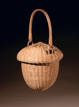 Acorn Basket, Native American Baskets, Mighty Oaks, Acorn And Oak, Basket Case, Straw Bags, Evening Purse, Wicker Basket, Basket Bag