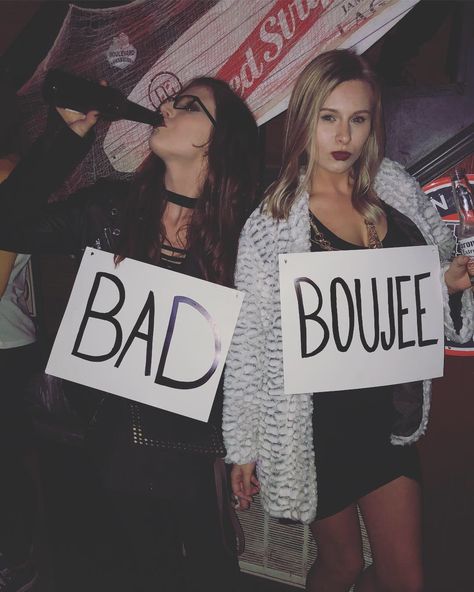 Halloween 2018, bad and boujee   #halloween #bestfriends #halloweencostumes #bad #boujee #halloween2018 #halloweendiy #halloweenfun  #october  #college  #funny #coupleshalloweencostumes #couplescostumes #friends #bff #costumes #costumeideas #costumehalloween #costumeappreciation Bff Costumes, College Funny, Duo Halloween Costumes, Bad And Boujee, Halloween Costumes Friends, Halloween 1, Halloween 2018, Halloween 2020, I Love Makeup