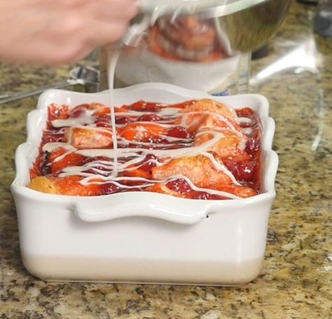 Grands Biscuit Cherry Pie Filling, Cinnamon Roll Casserole With Cherry Pie Filling, Biscuits And Cherry Pie Filling Recipe, Cherry Pie Filling Recipe, Dessert Casserole, Bubble Up Casserole, Pie Filling Desserts, Cherry Pie Filling Recipes, Cooktop Cove