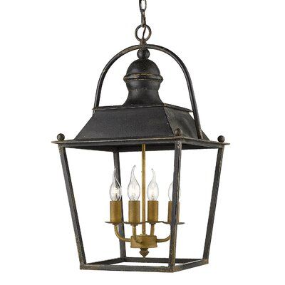 Charlton Home® Ashtabula 4 - Light Lantern Geometric Chandelier Dining Room Candle, Small Foyers, Lantern Pendant Lighting, Traditional Lanterns, Iron Pendant, Golden Lighting, Multi Light Pendant, Geometric Chandelier, Iron Candle