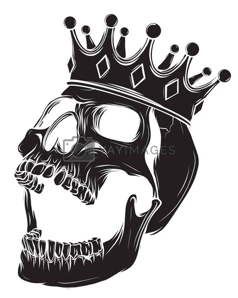 Skull Wearing Crown, Skull With Crown, Crown Vector, Crown Art, Skulls Drawing, Yay Images, Tattoo Images, Graphic Design Inspiration, Dean