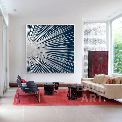 Navy Blue and silver Abstract Art Acrylic Painting On Canvas Framed Wall Art Large Wall Art Painting Home Wall Decor Living Room Decor Hello, Thanks for visiting our listings! Description *Handmade painting ,100% handmade painting on canvas; 20x20 inch -- 50x50cm 24x24 inch -- 60x60cm 30x30 inch -- 76x76cm 36x36 inch -- 91x91cm 40x40 inch -- 101x101cm 48x48 inch -- 121x121cm 60x60 inch -- 152x152cm * Customise:We accept customization.  * Packing: Canvas Only : unstretched and shipped in a mailin Silver Abstract Art, Home Wall Decor Living Room, Abstract Art Acrylic, Silver Wall Art, Navy Walls, Living Room Goals, Nordic Art, Modern Art Paintings, Wall Art Large