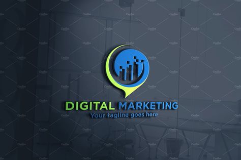 Digital Marketing Logo by REDVY CREATIVE on @creativemarket Social Media Marketing Logo Ideas, Digital Services Logo, Marketing Logo Design Creative, Digital Marketing Logo Design Ideas, Digital Marketing Logo Ideas, Social Media Marketing Logo, Marketing Strategy Examples, Digital Marketing Logo, Marketing Logo Design