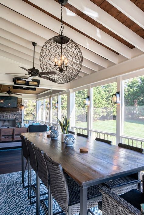 Brentwood, TN, Screened Porch Transformation Delights Homeowners Porch Transformation, Screened Porch Decorating, Porch Interior, Living Pool, Screened Porch Designs, Four Seasons Room, Porch Addition, Sunroom Designs, Florida Room