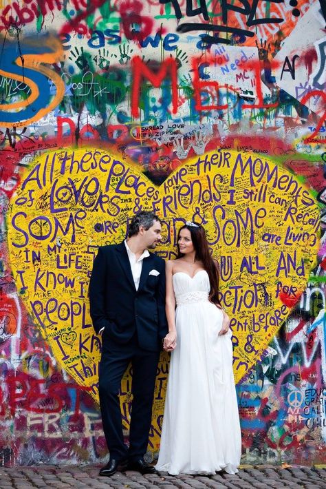 Prague Wedding, Graffiti Bridge, Industrial Chic Wedding, Sculpture Lessons, Prom Photos, Wedding Engagement Photos, Bridal Shoot, Pre Wedding Photos, Wedding Photo Inspiration