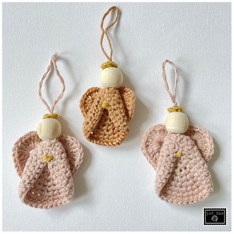 Crochet Christmas Ornaments Free, Diy Angels, T Craft, Crochet Angels, Diy Christmas Ornaments Easy, Crochet Xmas, Holiday Crochet, Crochet Christmas Ornaments, Christmas Crochet Patterns