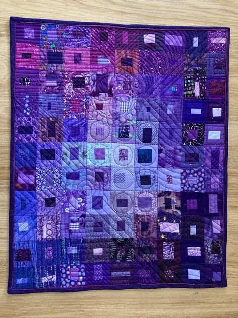 Terry Rowland Quilter, Terry Rowland Scrap Quilts, Terry Rowland Color Wash Quilt, Color Wash Quilts, Terry Rowland, Colorwash Quilts, Scrap Quilting, Purple Quilt, Quilting Squares