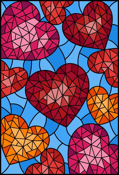 Art Glass Lighting, Heart Art Projects, Glass Tumbler Design, Abstract Art Images, Mosaic Art Projects, Cubism Art, Free Hand Rangoli Design, Mosaic Artwork, Easy Doodle Art