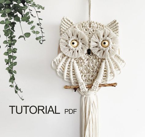 Designer Spotlight: The Best Knit & Crochet Patterns Inspired By OWLS! | KnitHacker Vintage Macrame Wall Hanging, Owl Macrame, Owl Dream Catcher, Diy Owl, Owl Tutorial, Nursery Diy, Dream Catcher Tutorial, Wall Hanging Nursery, Macrame Wall Hanging Tutorial