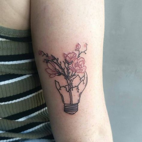 Scholar Tattoo, Lightbulb Tattoo, Blackwork, Geometric Tattoo, Flower Tattoo, Tattoos