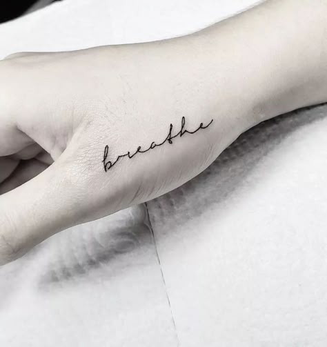 Just Breathe Tattoo, Simple Tattoo Ideas, Thumb Tattoos, Meaning Tattoos, Tattoos Aesthetic, Guys Tattoos, Tattoos Arm, Women Tattoos, Aesthetic Tattoos