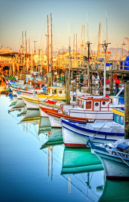 Fisherman's Wharf ~ San Francisco Fisherman's Wharf San Francisco, Navi A Vela, Fishermans Wharf, Hdr Photography, Popsicle Sticks, Oh The Places Youll Go, Ponds, Yachts, Goa