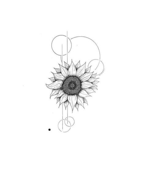 Common Tattoos, Sunflower Tattoo Shoulder, Sunflower Tattoos, Women Tattoos, Sunflower Tattoo Design, Tattoo Feminina, Line Art Tattoos, Small Tattoo Designs, Sunflower Tattoo