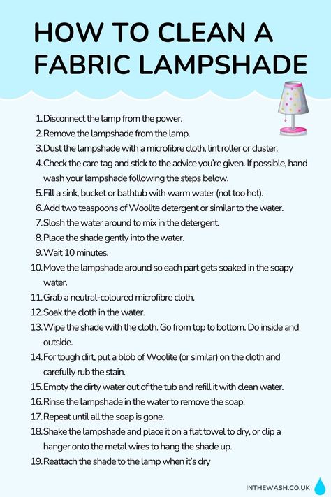 How to Clean a Lampshade Cleaning Fabric, Plastic Fabric, Start Cleaning, Paper Lampshade, Household Cleaning Tips, Washing Up Liquid, Diy Cleaners, Fabric Lampshade, Lint Roller