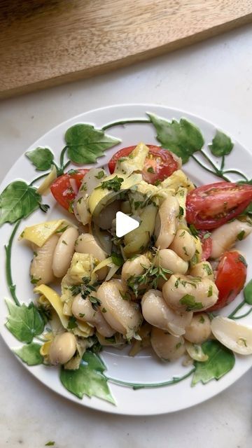 Rita Kokshanian Mashkova on Instagram: "An effortlessly delicious salad with @eatsimpli gigante beans, tomatoes, artichoke hearts, and a lemony vinaigrette!  A bean salad is one of my favorite things to have in the fridge for a quick, delicious meal or hearty side dish, and these creamy, buttery gigantes from @eatsimpli – which are regenerative organic certified! – are just so good. These heirloom gigantes are from Greece, so I wanted to create a fresh, vibrant, and simple recipe inspired by Greek cuisine. Cooking the beans low and slow with lots of aromatics brings out their melt-in-your-mouth texture, and making the salad while the beans are still warm helps to meld all the flavors together. It’s the perfect late summer meal – just add crusty bread with olive oil for dipping and maybe ev Lemony Vinaigrette, Gigante Beans, Bread With Olive Oil, Summer Meal, Artichoke Hearts, Bean Salad, Crusty Bread, Simple Recipe, Late Summer