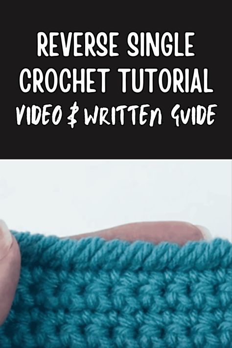 "Master the reverse single crochet stitch with our step-by-step reverse single crochet tutorial! Elevate your crochet projects with this unique edging technique. Perfect for adding a polished finish to blankets, scarves, and more. Start crocheting with confidence and create stunning pieces today!" Reverse Crochet Stitch, Reverse Sc Crochet, Reverse Single Crochet Tutorial, Reverse Single Crochet Edging, Crochet Finishing Edge, Crochet Edge Stitches, Single Crochet Tutorial, Crochet Edging Tutorial, Start Crocheting