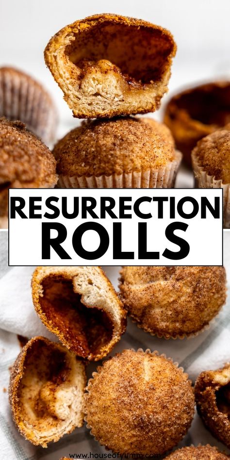 A special and meaningful Easter treat, these Resurrection Rolls are a simple recipe that can be made and shared with children to teach the story of the resurrection of Jesus. Cinnamon sugar coated marshmallows are baked inside of crescent roll dough to create a delicious, gooey treat that represent the empty tomb. Crescent Dough Recipes, Resurrection Rolls, Roast Rack Of Lamb, The Empty Tomb, Hummingbird Cake Recipes, Springtime Recipes, Honey Glazed Ham, The Resurrection Of Jesus, Empty Tomb