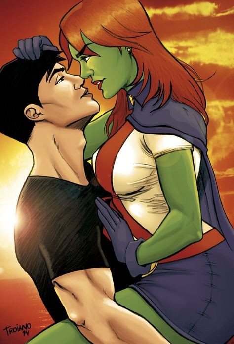 Superboy and Miss Marte Conner And M'gann, Superboy X Miss Martian, Dc Miss Martian, Young Justice Superboy, Miss Martian And Superboy, Superboy And Miss Martian, Conner Kent, Fictional Heroes, Miss Martian