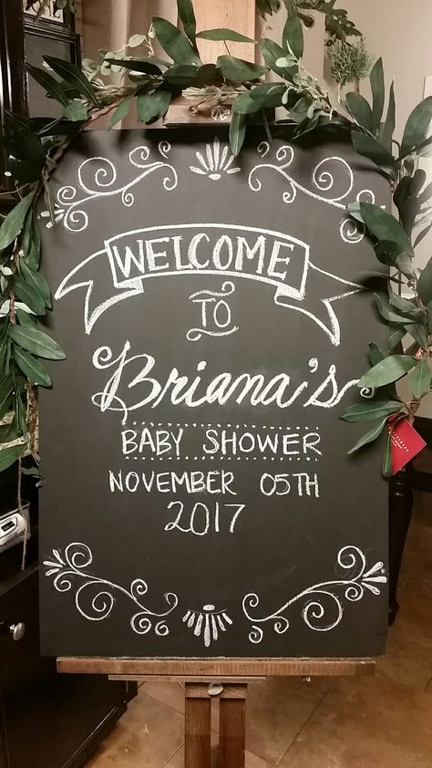 Welcome chalkboard sign Welcome Chalkboard Sign, Welcome Baby Signs, Baby Shower Chalkboard, Dog Pregnancy, Woodland Creatures Baby Shower, Chalkboard Doodles, Chalkboard Baby, Country Baby Shower, Baby Shower Wishes