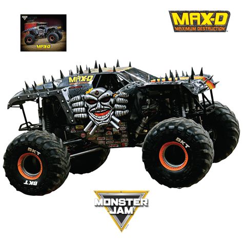 FEATURES:Thick, high-grade vinyl resists tears, rips & fading. Reusable design is safe for walls. Sticks to most smooth surfaces. DETAILS:Indoor use. No tape or tacks required. Made in USA. Max D Monster Truck, Giant Character, Kid Rooms, Monster Jam, Wall Graphics, Monster Truck, Life Size, Vinyl Wall Decals, 3rd Birthday