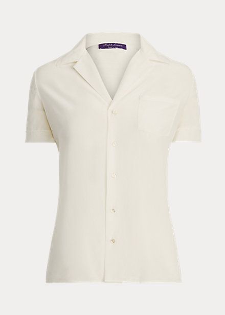 Carney Silk Crepe de Chine Pocket Shirt Ralph Lauren Blouse, Christian Dior Haute Couture, Flannel Tops, Ralph Lauren Collection, Pocket Shirt, Wrap Sweater, Welcome To The World, Women Shirts Blouse, Women Hoodies Sweatshirts