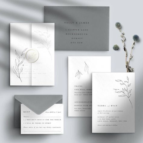 Simple Wedding Invitation Design, Grey Wedding Invitation, Modern Calligraphy Wedding Invitation, Grey Wedding Invitations, Invitation Calligraphy, Country Wedding Invitations, Grey Wedding, Calligraphy Wedding Invitation, 카드 디자인