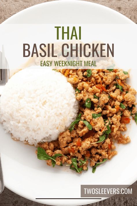 Asian Basil Chicken, Creamy Thai Basil Chicken, Recipes With Basil Leaves And Chicken, Pad Kra Pow Recipe Thai Basil Chicken, Spiced Coconut Basil Chicken, Recipes Using Thai Basil, Keto Thai Recipes, Thai Bbq Chicken Recipe, Spicy Thai Basil Chicken