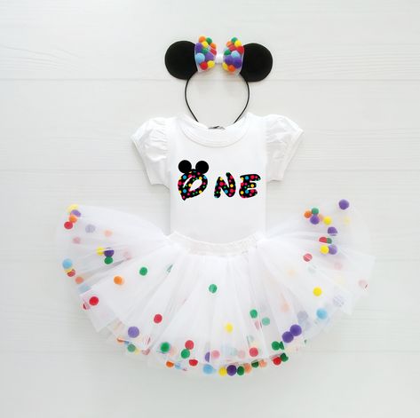 This outfit will be such favorite and beautiful outfit for your little princess. This personalized outfit with a favorite character is always a good idea! Whenever it is a thematic party, birthday or even pleasure trip with family- be sure you sweetheart will always look awesome! 🎀General information - The set includes a tutu skirt, t-shirt, and ears on hoop. Also, you can buy each item separately. - I make outfits both for the smallest, toddlers and older girls. If you don't find a needed size in the dropdown menu, please write me, I'm sure I can make it! - I use high-quality cotton bodysuits (3m-24m) and t-shirts (2t+) with short or long sleeves Personalization of your outfit Every item can be personalized in a way that is the most appropriate for your occasion- color scheme, print, acc Make Outfits, Minnie Mouse Birthday Outfit, Headband Elastic, White Tulle Skirt, Mouse Outfit, 1st Birthday Dresses, Minnie Mouse Outfits, Toddler Tutu, First Birthday Dresses