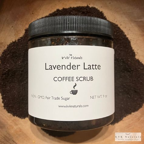 Coffee Scrub Lavender Latte - Coffee Body Scrub, Body Scrub, Exfoliating Scrub, Organic Body Scrub Coffee Scrub Label Design, Coffee Facial Scrub, Natural Exfoliating Scrub, Coffee Scrub Product Photography, Coconut Coffee Scrub And Wash, Coffe Body Scrub, Coffee Sugar Scrub, Organic Body Scrub, Lavender Latte